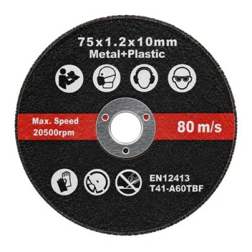 Powertech POWERTERCH σετ δίσκοι κοπής μετάλλου/πλαστικού PT-1648, 75mm, 20500rpm, 5τμχ