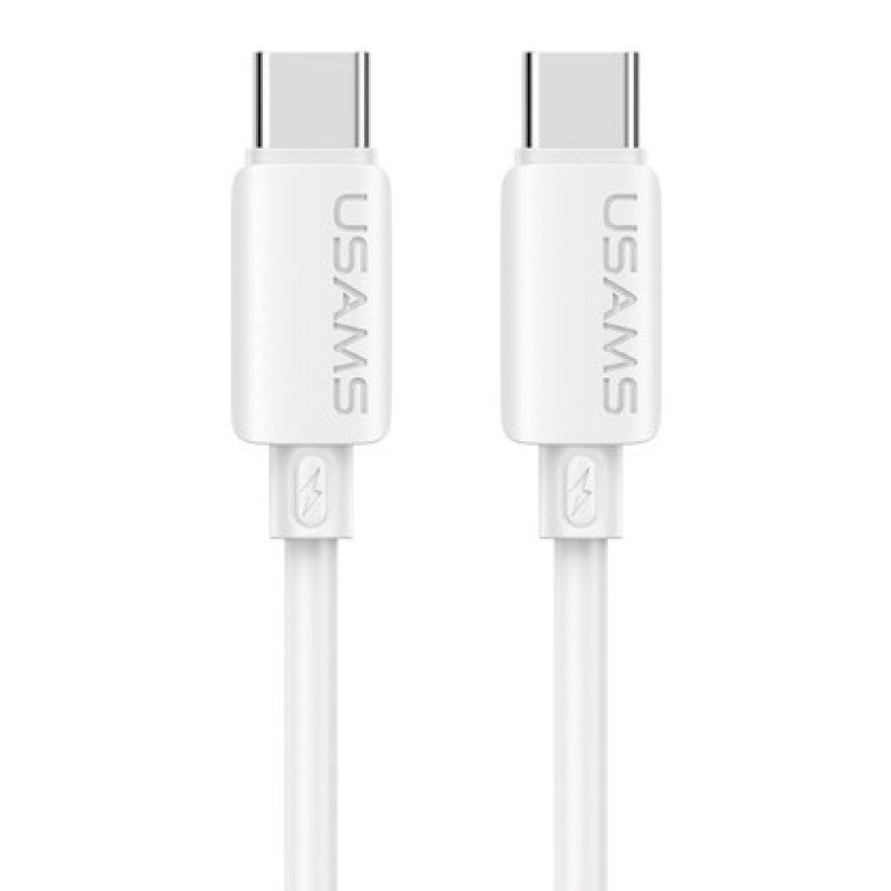 USAMS USAMS καλώδιο USB-C SJ787, σιλικόνης, 60W, 480Mbps, 1m, λευκό