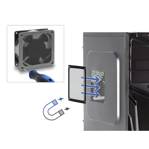 DELOCK DELOCK φίλτρο σκόνης για 120mm ανεμιστήρα 67717, μαγνητικό, μαύρο